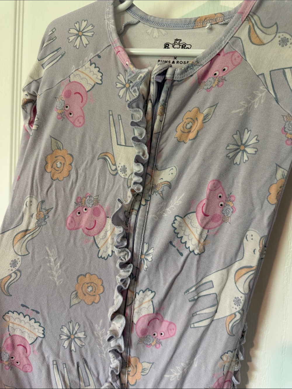 Bums and Roses Peppa Pig 3T Bamboo Zippy Pajamas